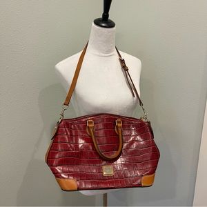 *NWOT Dooney & Bourke Croco Embossed Dome  leather satchel